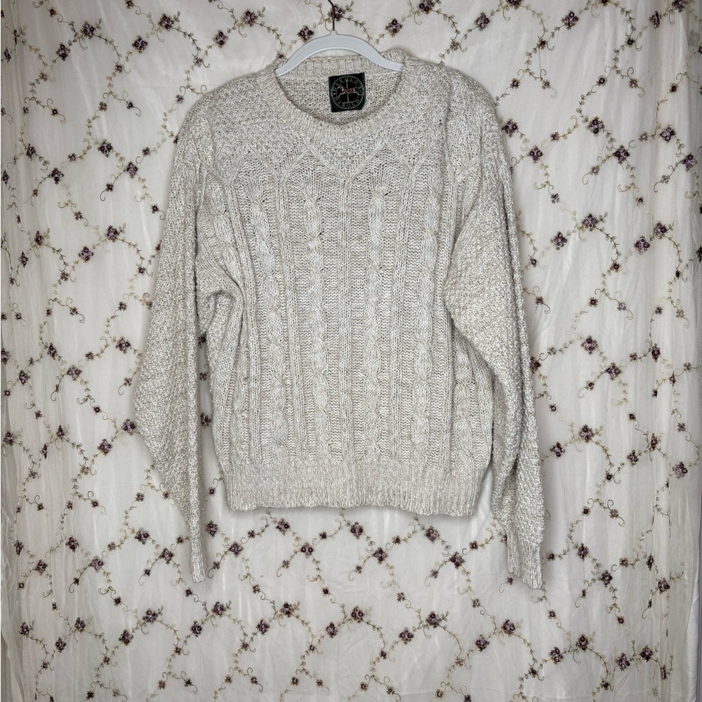 Harold's Men's Cable Knit Sweater - Light Gray